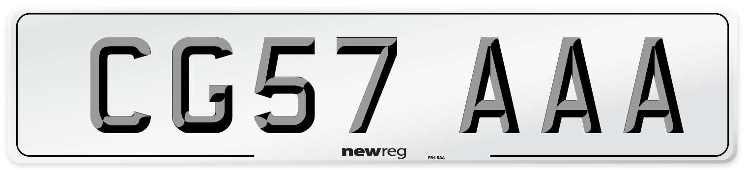 CG57 AAA Number Plate from New Reg